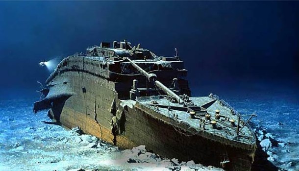 The Titanic, post-iceberg.