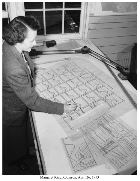 Margaret Robinson at work at the Scripps Oceanography Institute's Bathythermograph Unit.  Image from http://scilib.ucsd.edu/sio/biogr/Robinson_Biogr.pdf.