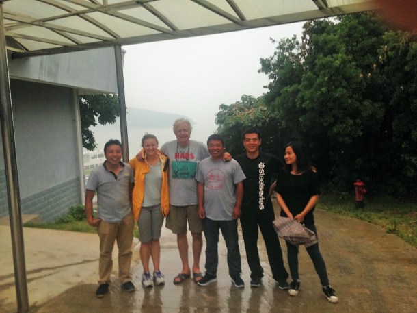 The ‘crew’ taking a quick break from the rain for a photo. We’re conducting a series of bioassays where we can mimic and ‘control’ the lake environment in large plastic buckets to see how organisms will respond to nutrient additions (i.e., nitrogen and phosphorus).