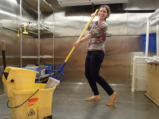 Today's activity, which may or may not have inspired this post topic: mopping the environmental chamber! This is best done while pretending to waltz with the mop.